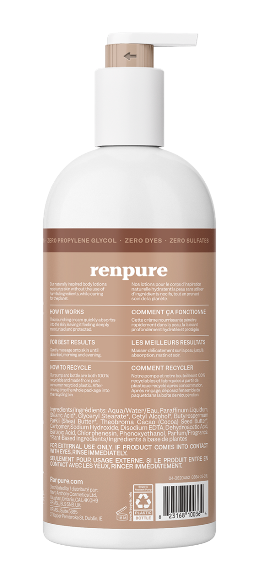 Cocoa Butter And Shea Moisturizing Body Lotion Renpure